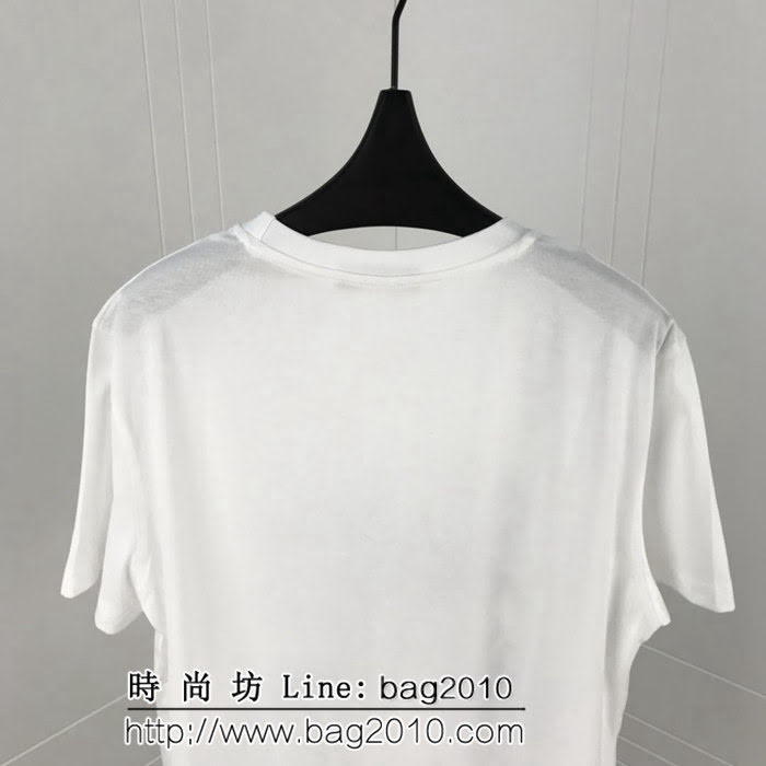 BURBERRY巴寶莉 19ss早春新款 V經典騎士印花圖案 純棉白色短袖 男女同款 ydi1790